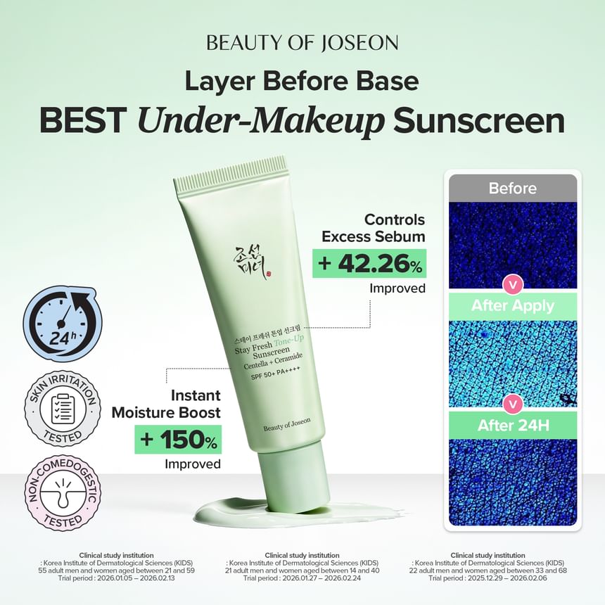 BEAUTY OF JOSEON STAY FRESH TONE-UP SUNSCREEN SPF50+ PA++++ 50ML