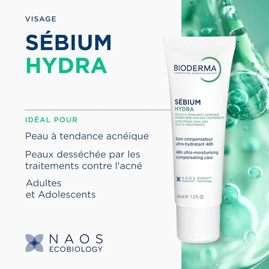 BIODERMA SÉBIUM HYDRA SOIN COMPENSATEUR ULTRA HYDRATANT 48H 40ML