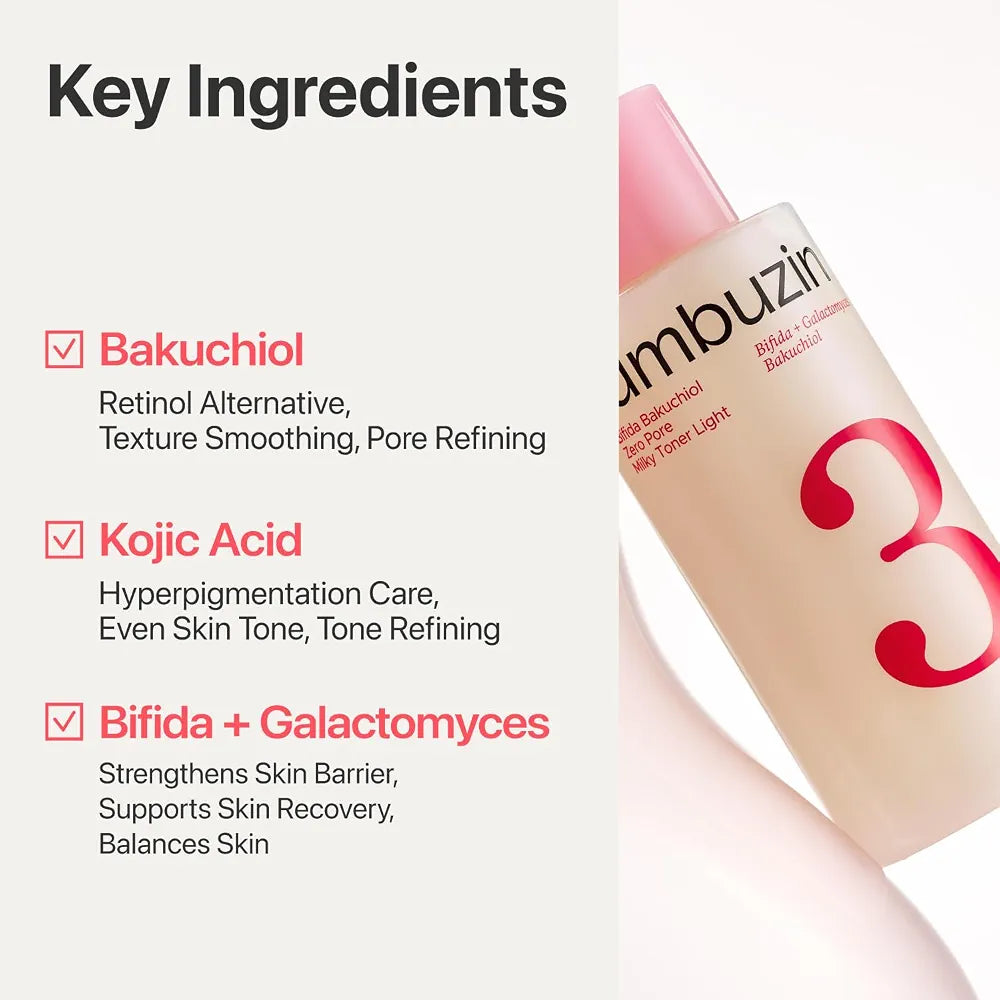 NUMBUZIN 3 BIFIDA BAKUCHIOL 50 ZERO PORE MILKY TONER 200ML