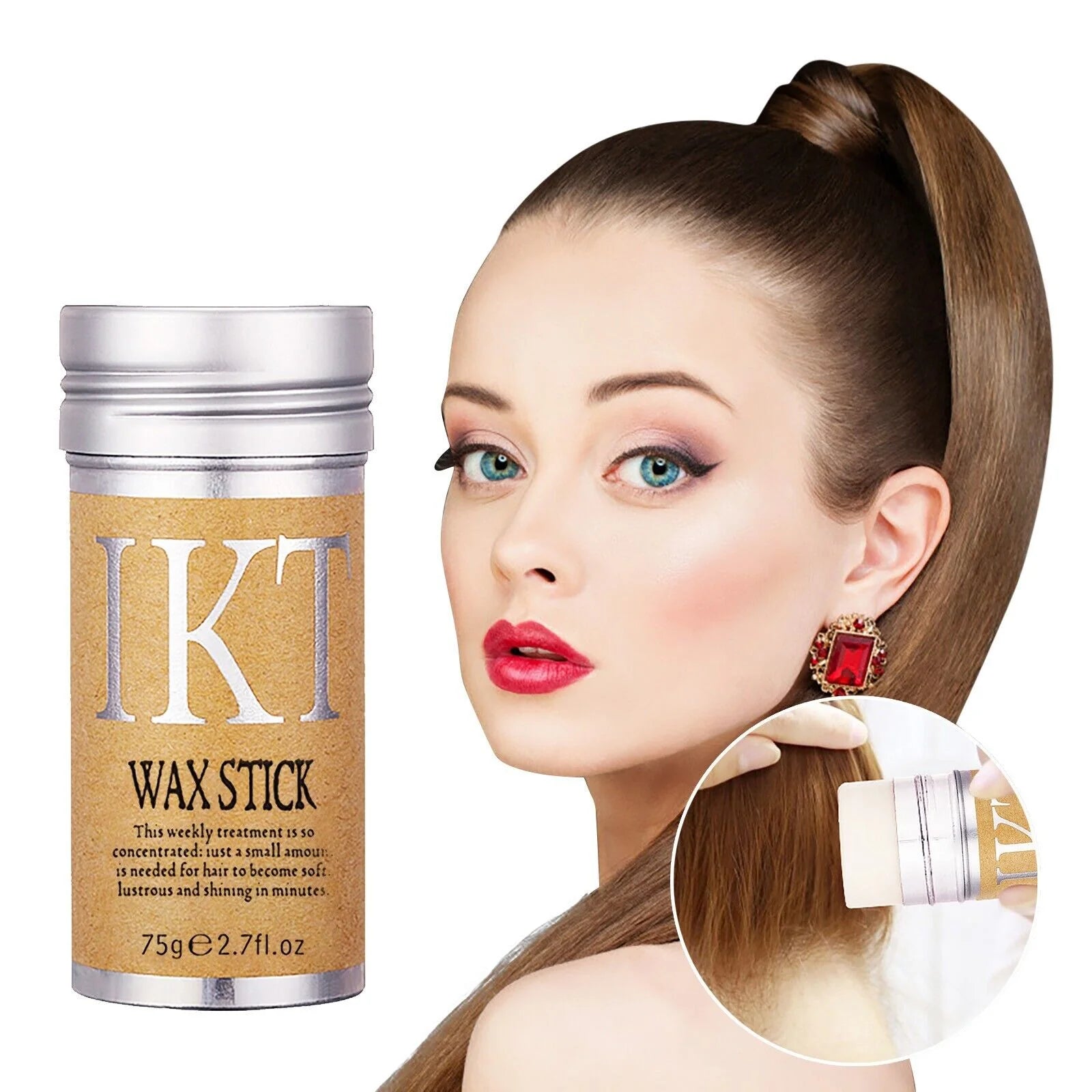 IKT WAX STICK BÂTON DE CIRE COIFFANTE CHEVEUX CASSÉS 75 G