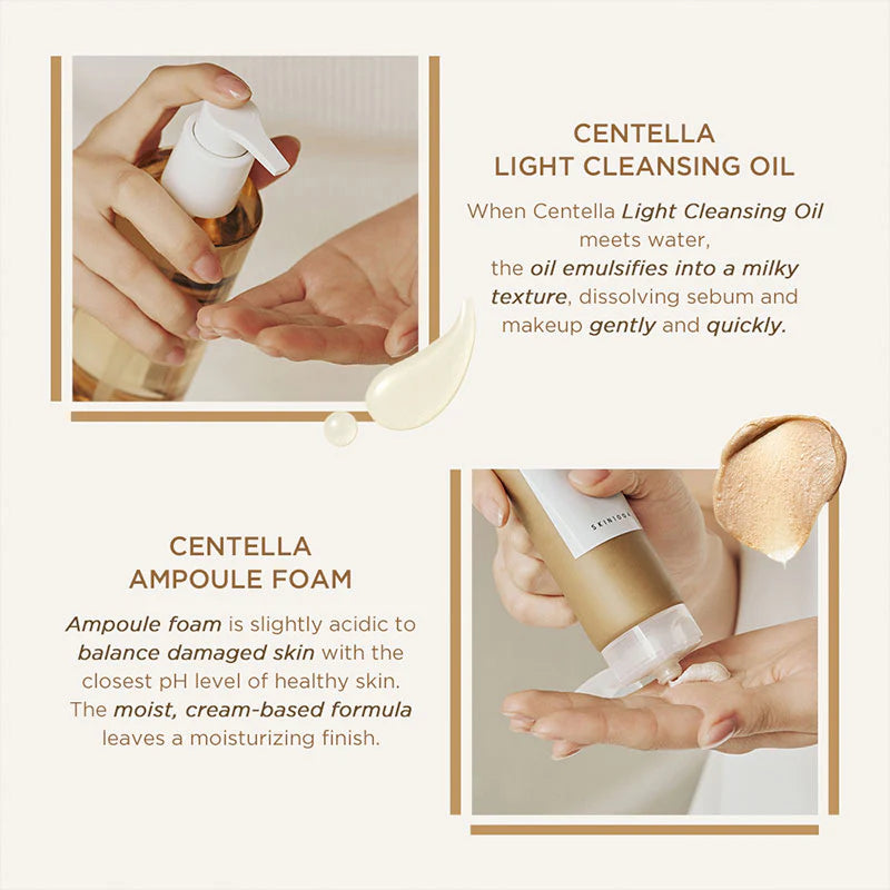 MADAGASCAR CENTELLA DOUBLE CLEANSER DUO (LIGHT CLANSING OIL + AMPOULE FOAM)