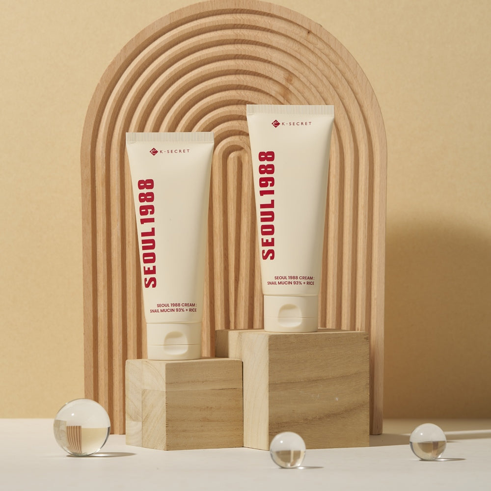 K-SECRET SEOUL 1988 CREAM : SNAIL MUCIN 93% + RICE 100 ML