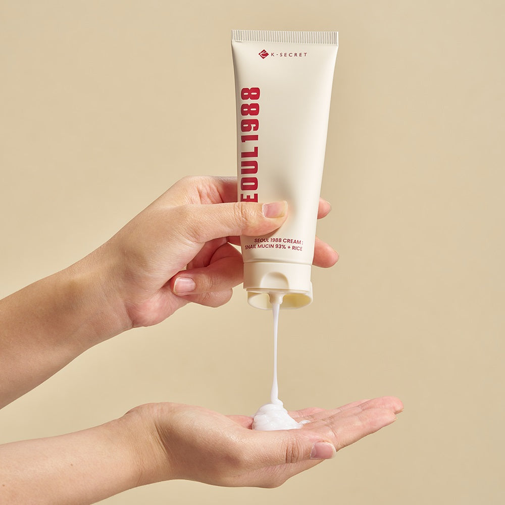 K-SECRET SEOUL 1988 CREAM : SNAIL MUCIN 93% + RICE 100 ML