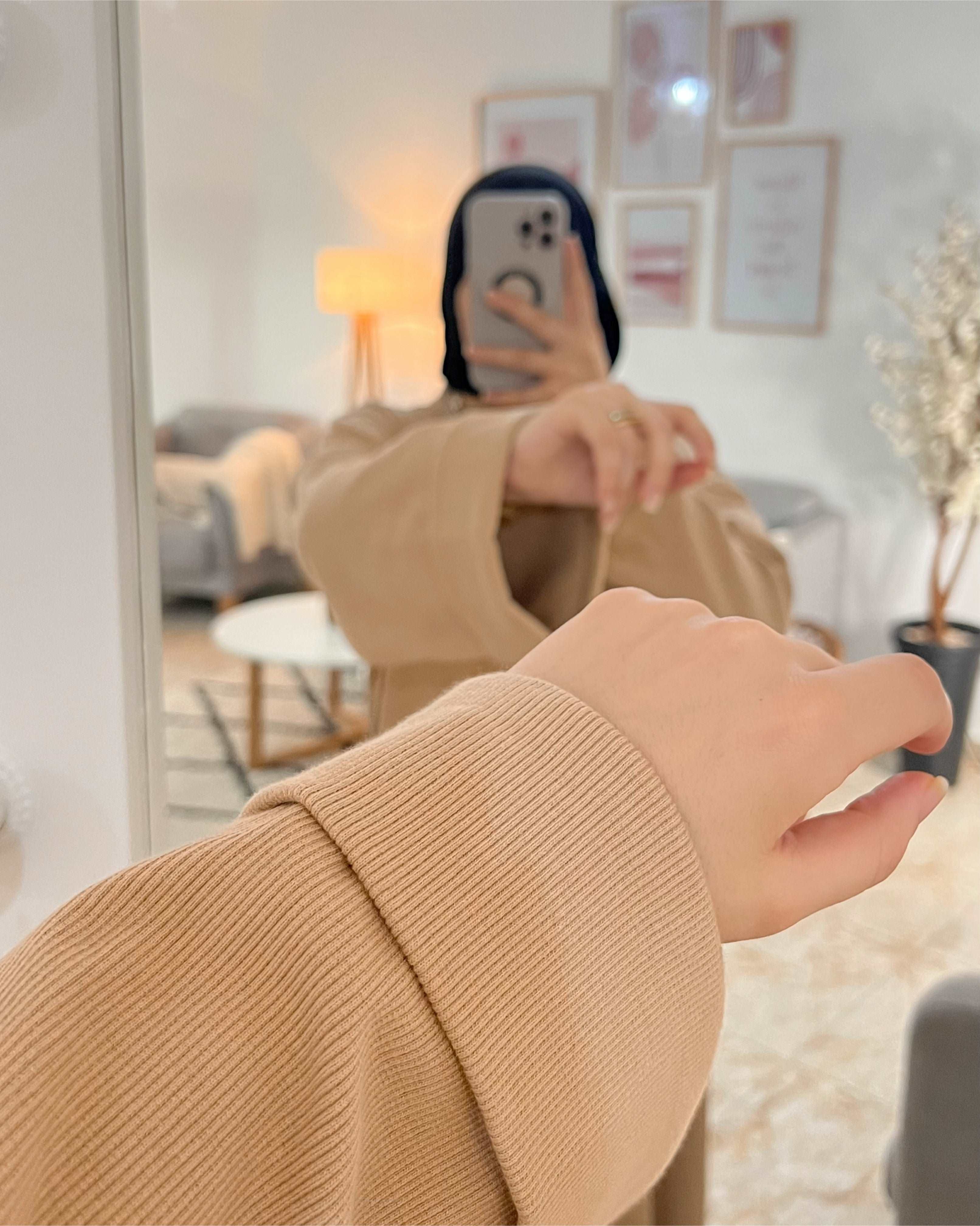 ROBE DION WINTER CHAUDE AVEC CEINTURE COULEUR BEIGE FONCÉ