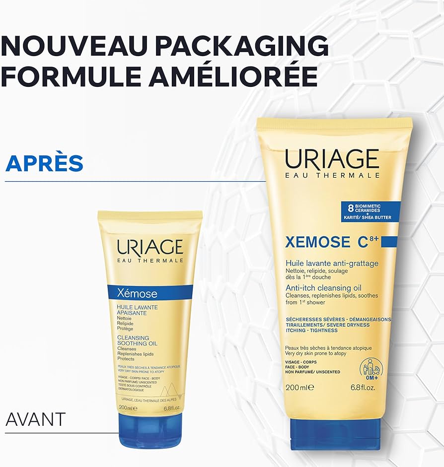 URIAGE XEMOSE C8+ HUILE LAVANTE ANTI-GRATTAGE 200ML - SOIN SPÉCIAL PEAU ATOPIQUE ET ECZÉMA 200ML
