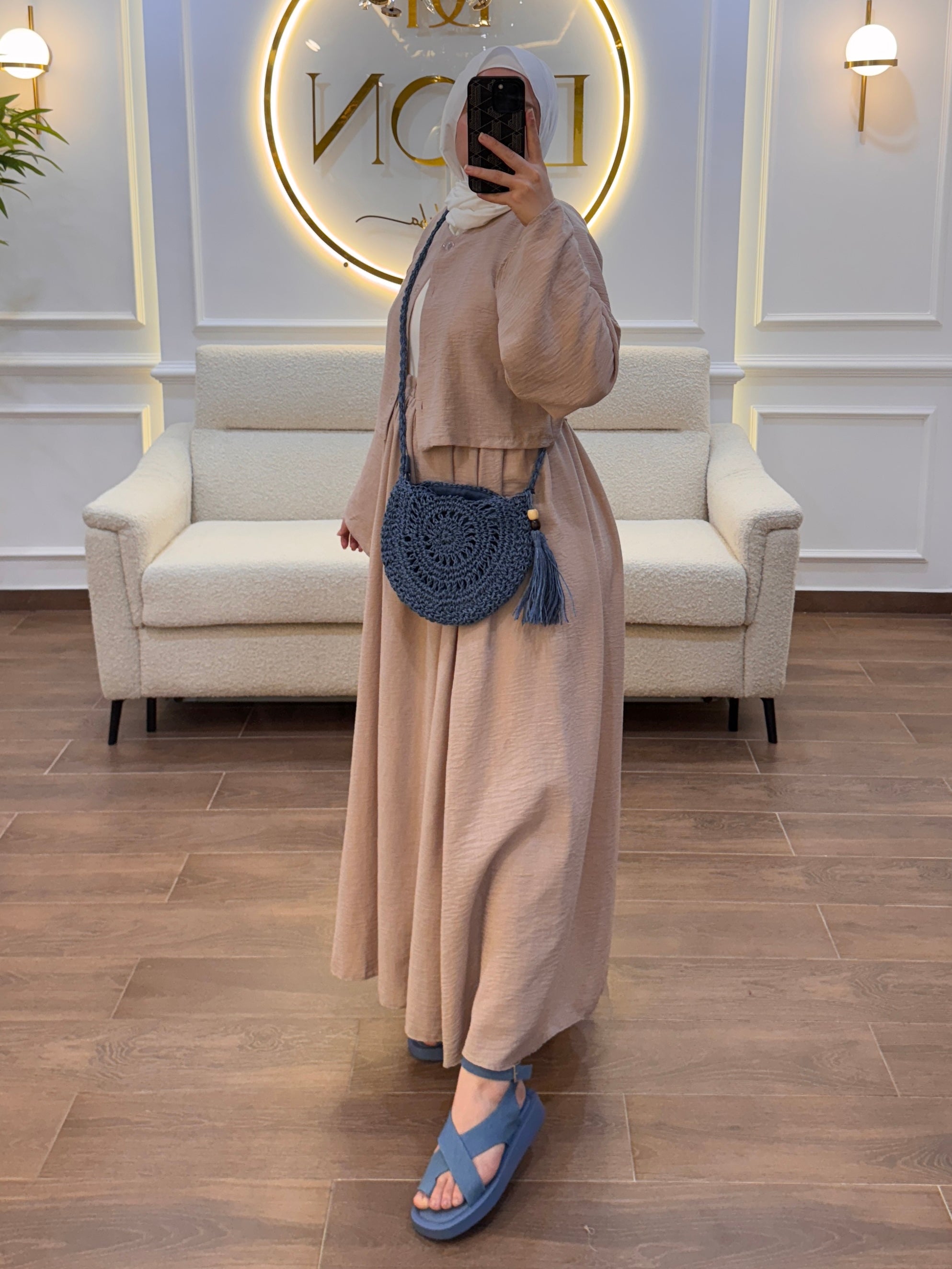 ENSEMBLE EN LIN TOKYO BEIGE FONCÉ