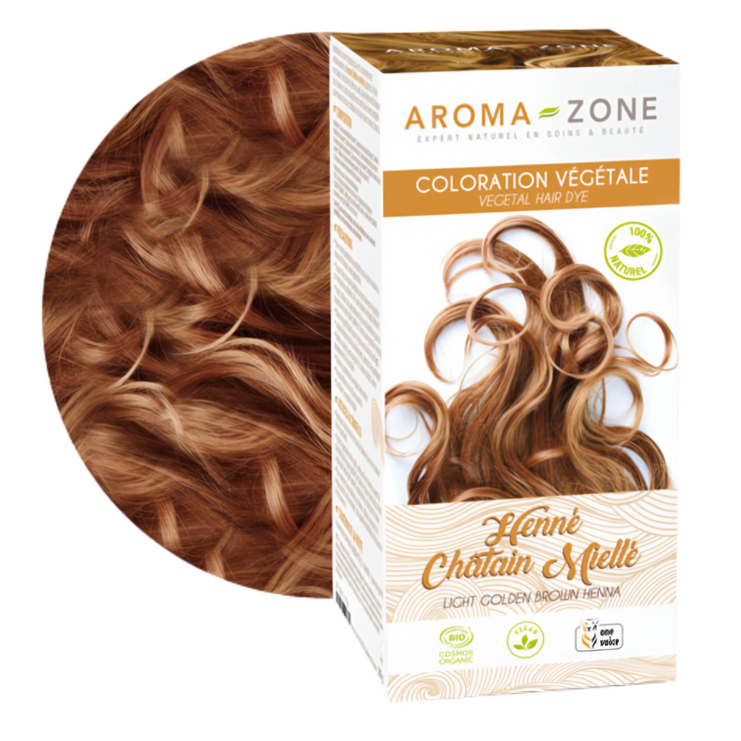 AROMA ZONE COLORATION VÉGÉTALE BIO COULEUR CHATAIN MIELLÉ
