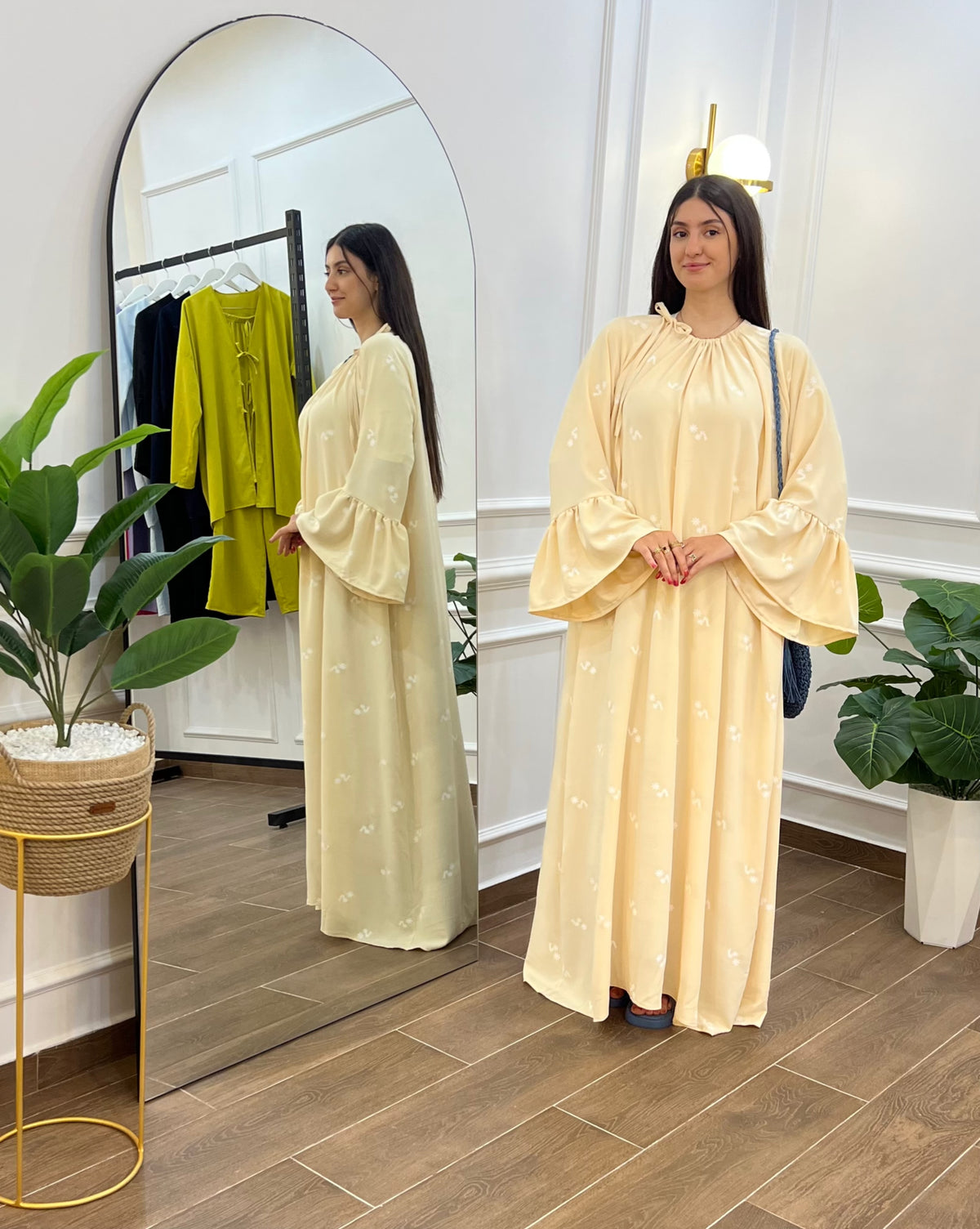 ROBE ÉTÉ VINTAGE HYPER CONFORTABLE COULEUR JAUNE PASTEL