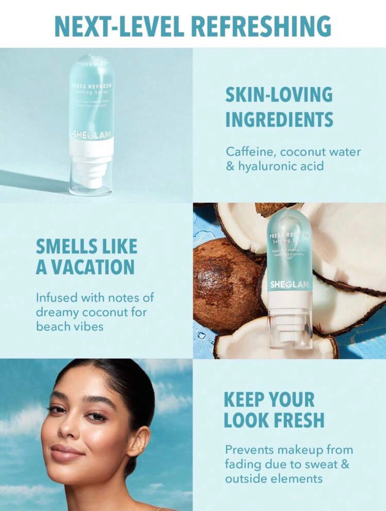 SHEGLAM SPRAY FIXATEUR PRESS REFRESH LONGUE DURÉE