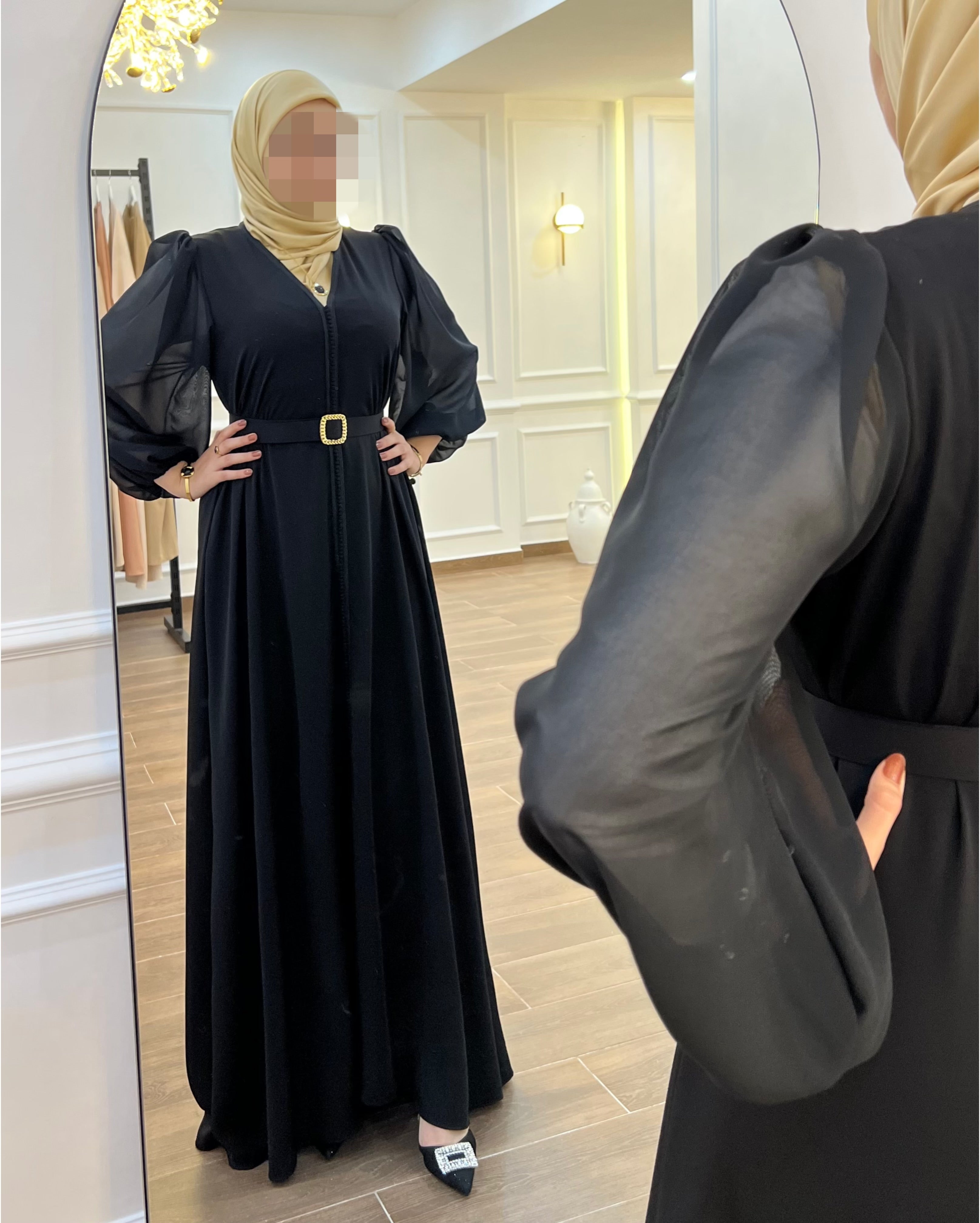 CAFTAN ALGERIEN TRÈS CLASSE DE TRÈS BONNE QUALITÉ NOIR