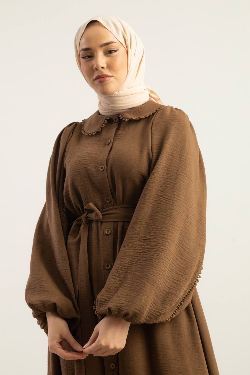 ROBE VINTAGE MARRON AVEC DOUBLURE