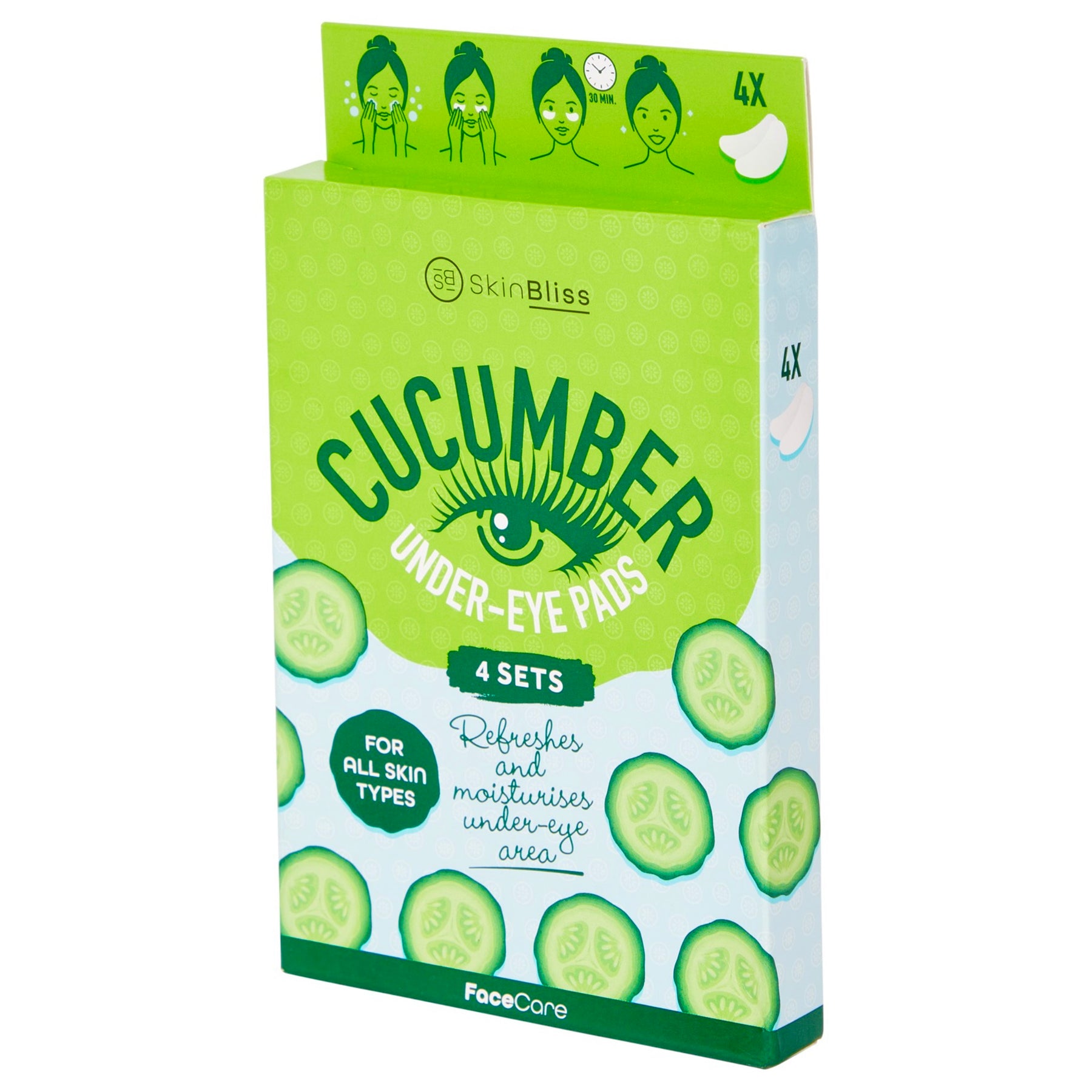 4 PIECES CUCUMBER PATCHES  POUR LES YEUX HYDRATANTS ET ANTI CERNES