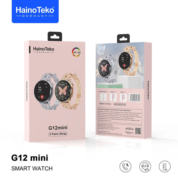 HAINO TEKO G12MINI SMART WACH AMOLED DORÉ AVEC (3 BRACELETS)