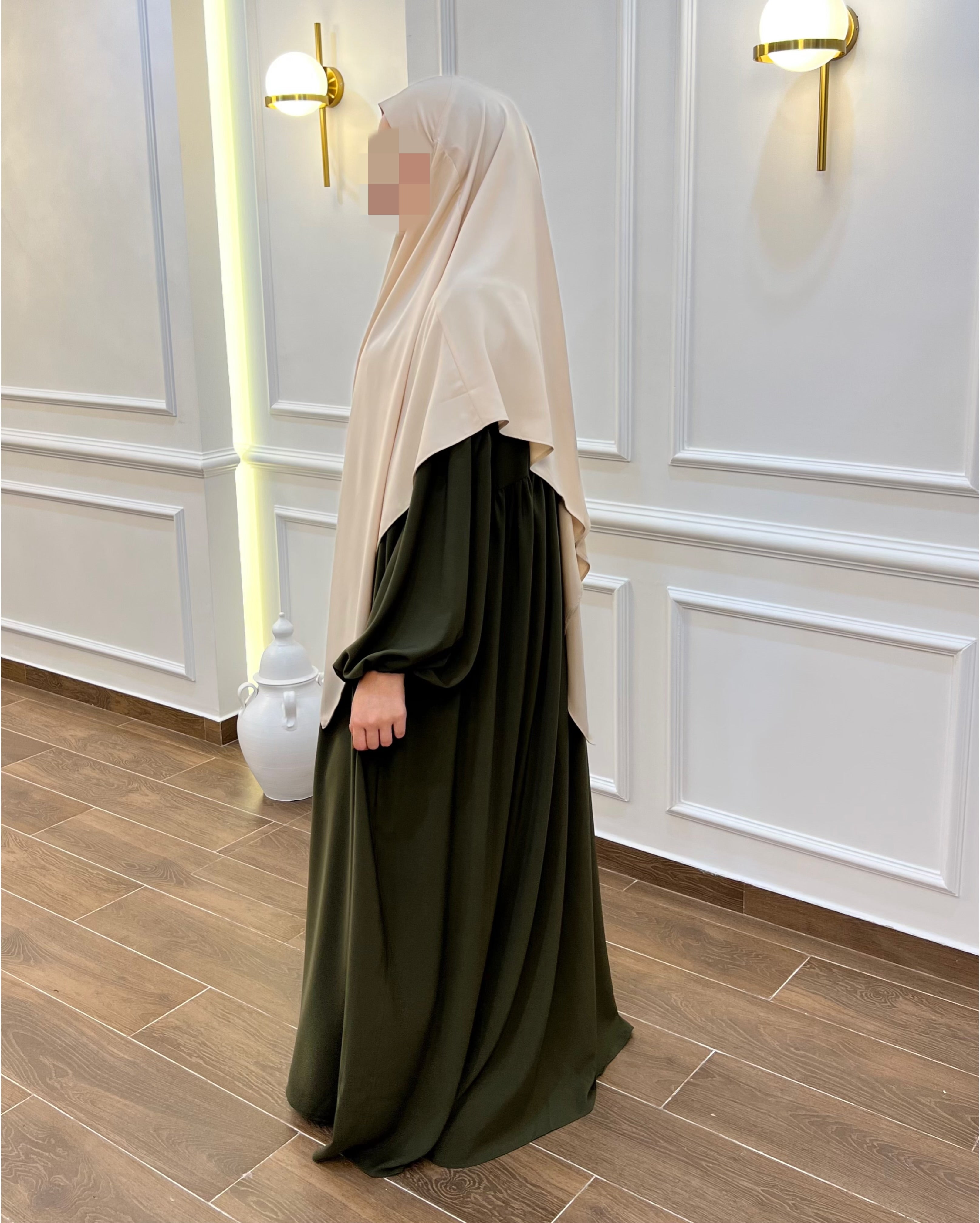 HIJAB CHAR3I TRÈS CONFORTABLE EN VERT BOUTEILLE