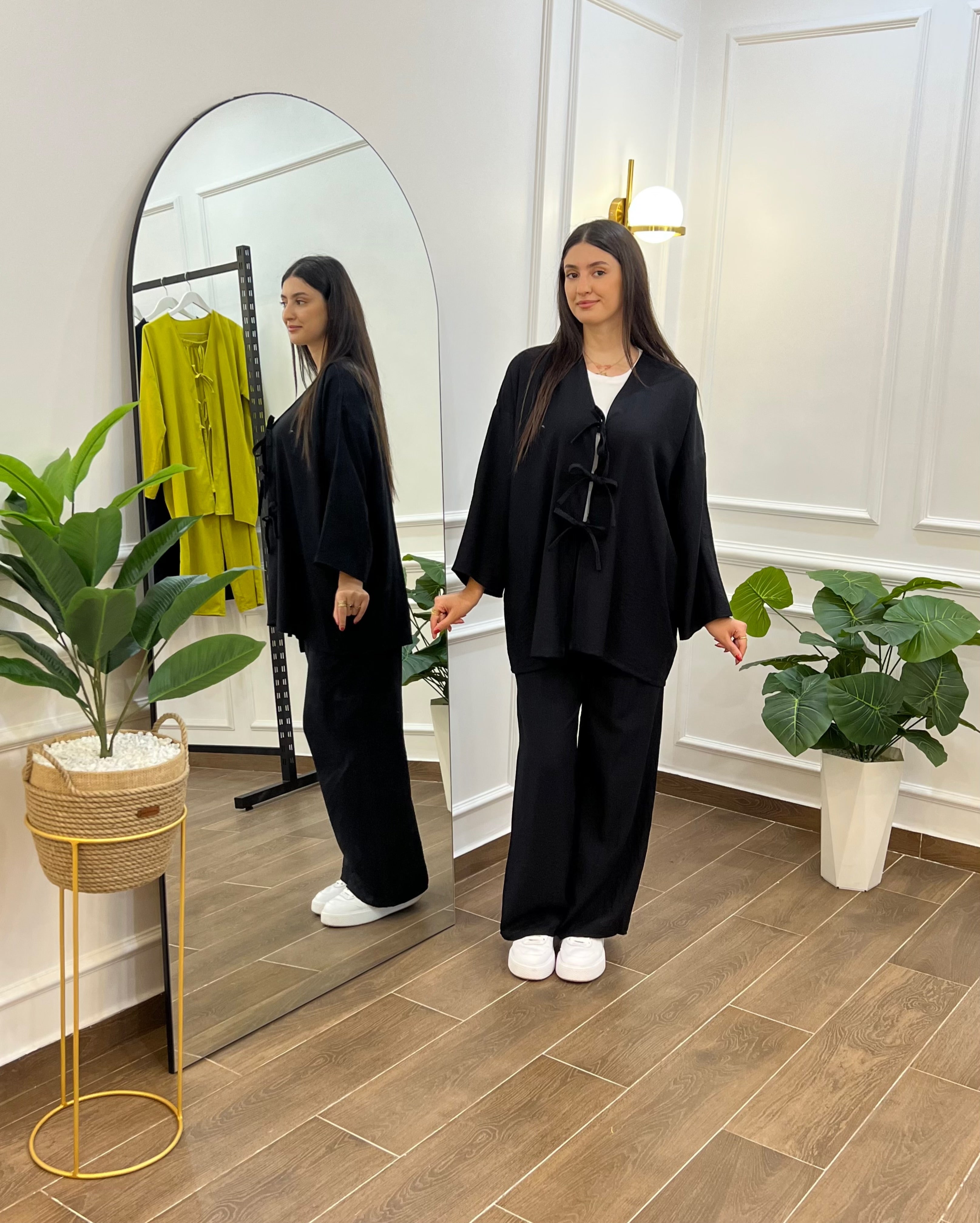 ENSEMBLE EN LIN COULEUR NOIR