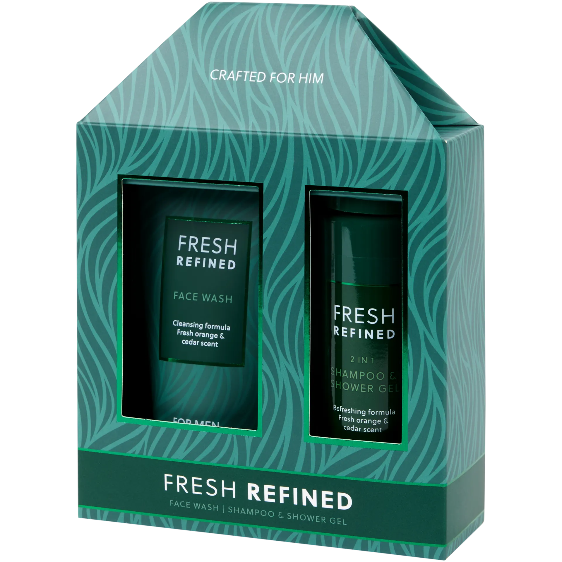 COFFRET CADEAU HOMME VERT GEL DOUCHE SHAMPOING ET GEL NETTOYANT