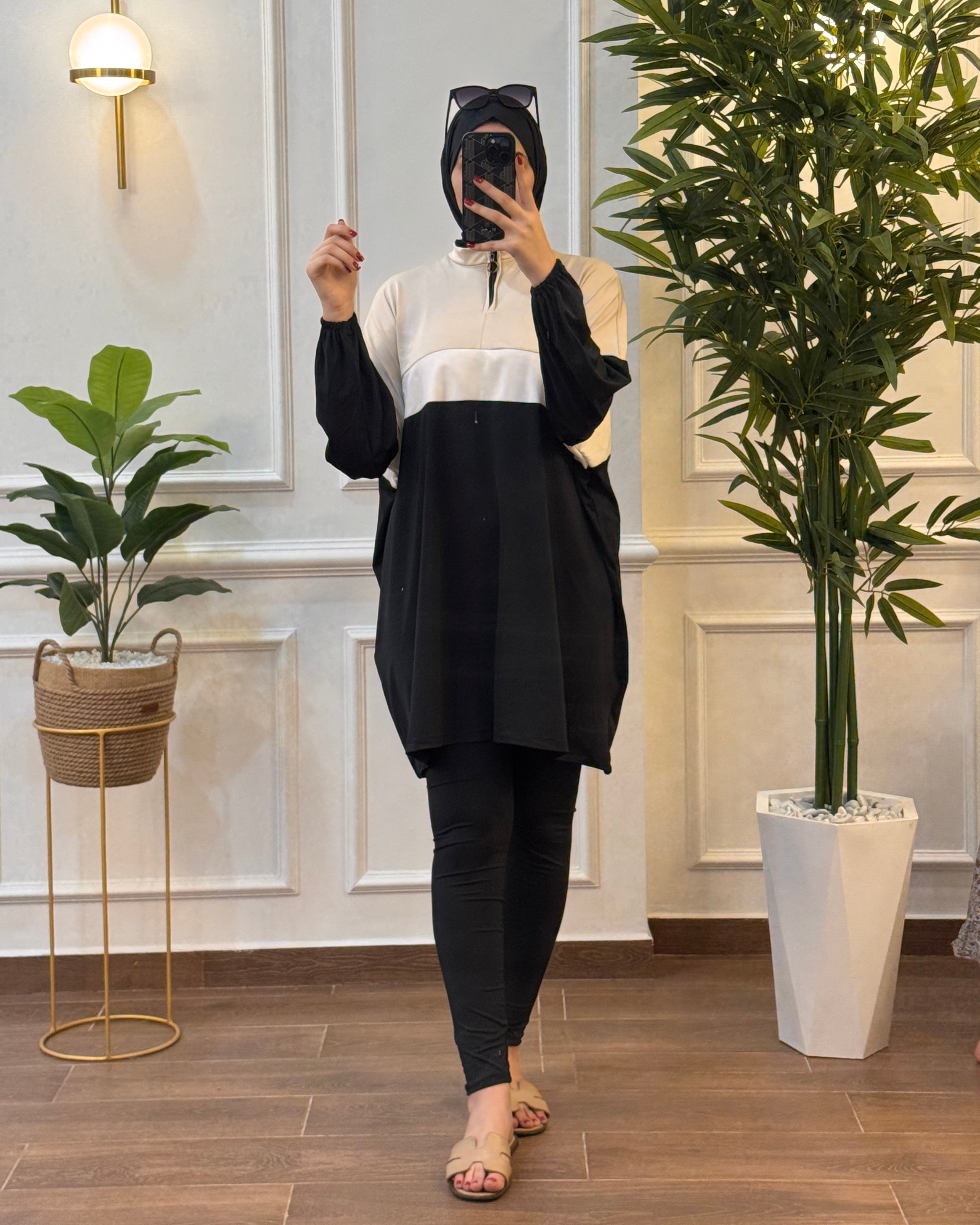 BURKINI SUMMER DION SPORT COULEUR NOIR ( 3PIÈCES ) AVEC BOURSE DE RANGEMENT