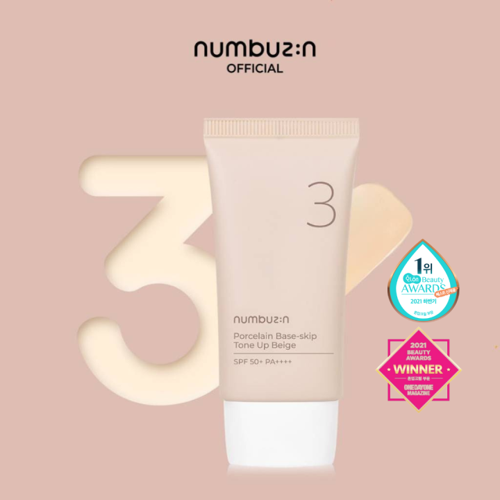 NUMBUZIN NO.3 PORCELAIN BASE-SKIP TONE UP BEIGE SPF50+ PA++++