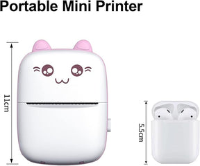 MINI IMPRIMANTE PORTABLE, THERMIQUE, SANS ENCRE, BLUETOOTH (ROSE).