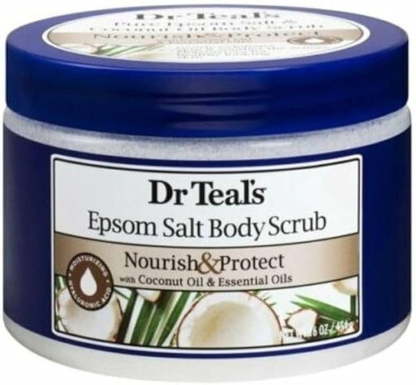 DR TEAL'S PURE EPSOM SALT COCONUT OIL BODY SCRUB 454G