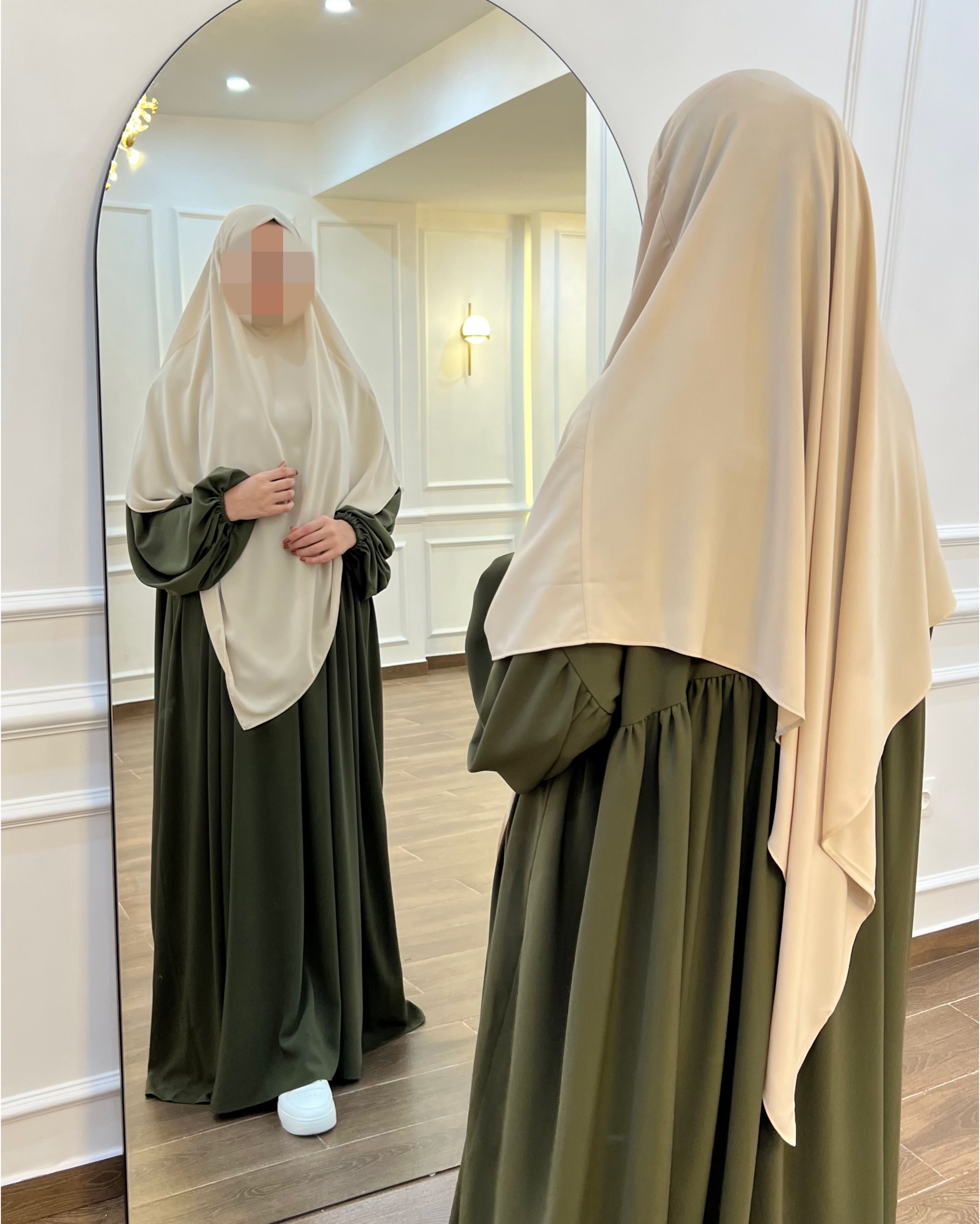 HIJAB CHAR3I TRÈS CONFORTABLE EN VERT BOUTEILLE