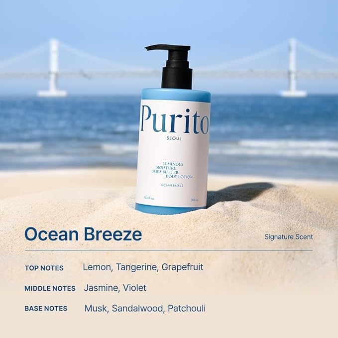 PURITO SEOUL LUMINOUS MOISTURE SHEA BUTTER BODY LOTION OCEAN BREEZE 300 ML