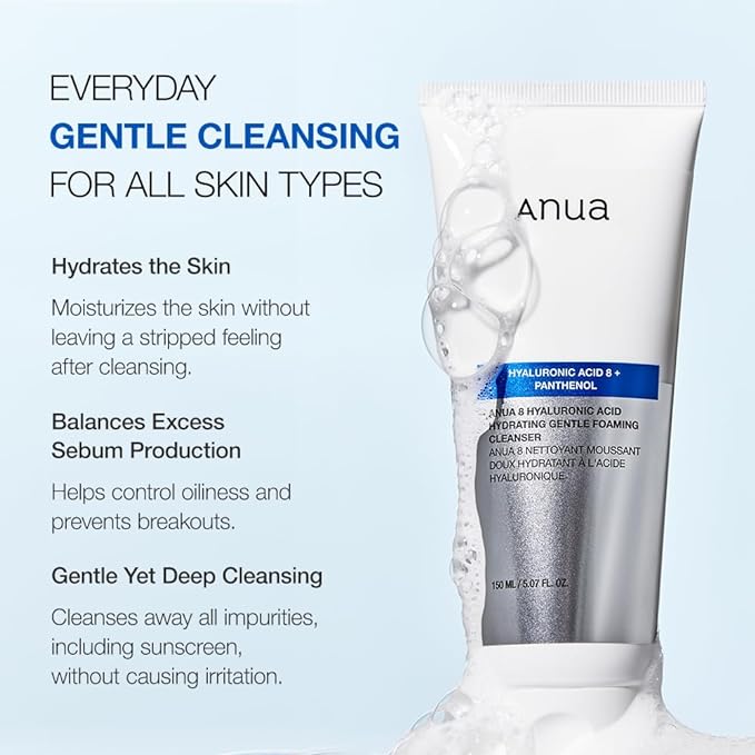 ANUA - 8 HYALURONIC ACID HYDRATING GENTLE FOAMING CLEANSER 150ML