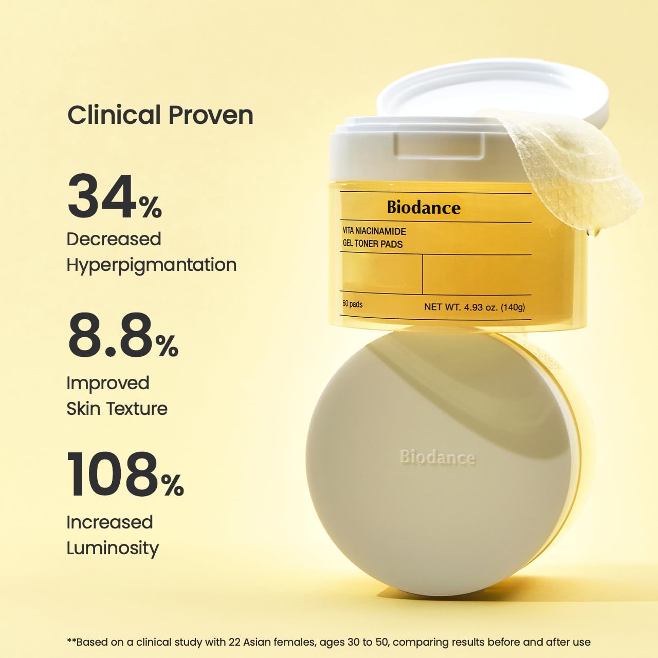 BIODANCE VITA NIACINAMIDE GEL TONER PAD 60 SHEETS