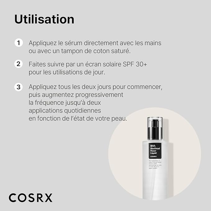 COSRX BHA LIQUIDE PUISSANT POUR POINTS NOIRS, 100 ML