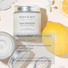 MARY&MAY LEMON NIACINAMIDE GLOW WASH OFF PACK 125G