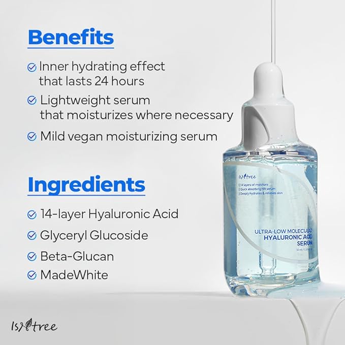 ISNTREE ULTRA-LOW MOLECULAR HYALURONIC ACID SERUM 50 ML