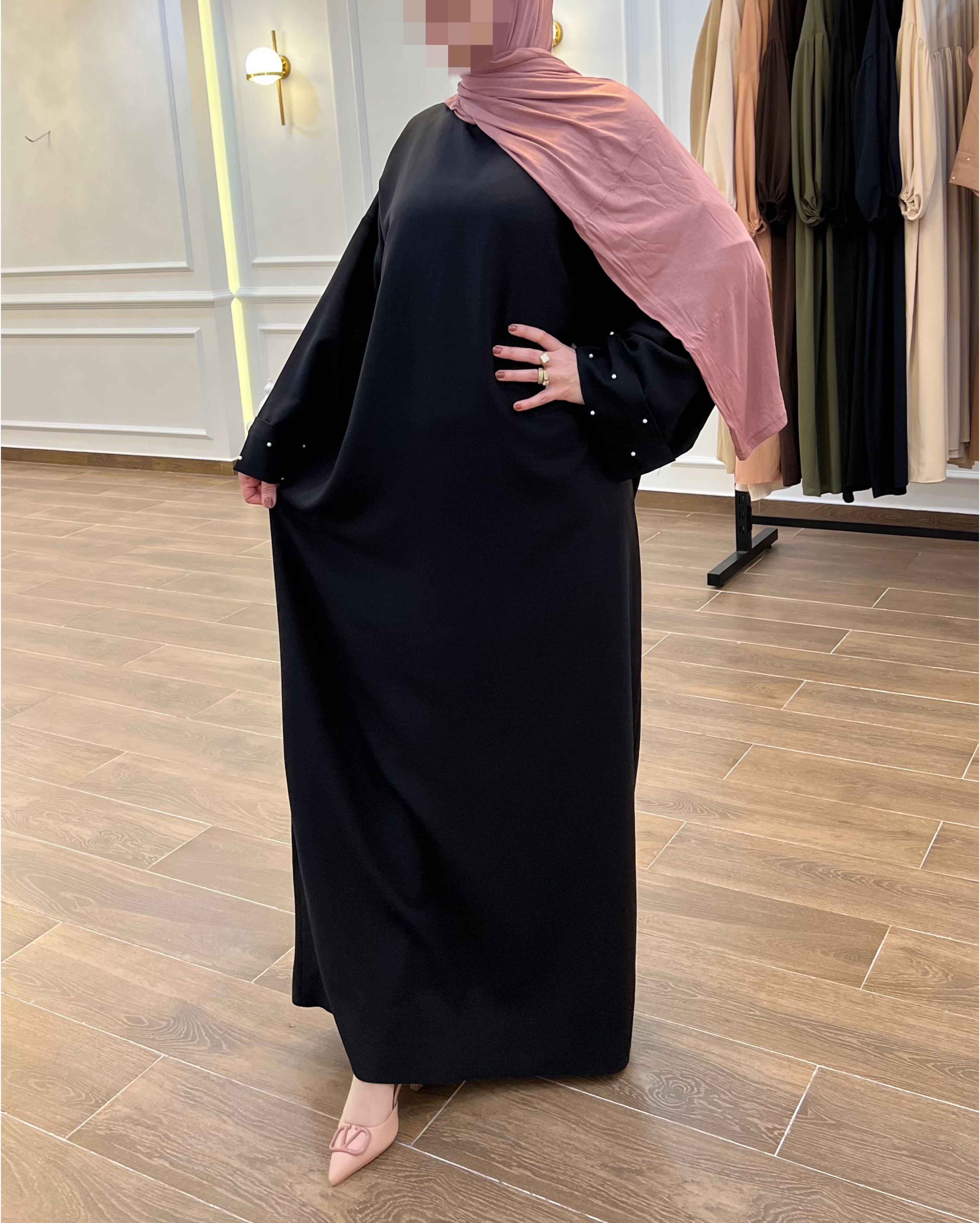 HIJAB PERLES EN NOIR