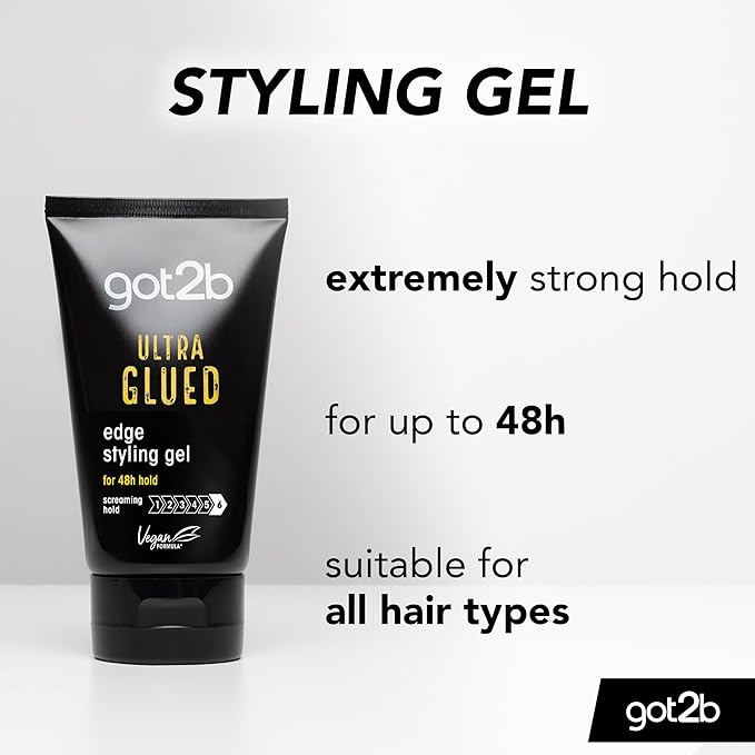 SCHWARZKOPF GOT2B ULTRE GLUED EDGE STYLING GEL FOR 48H HOLD (150ML)