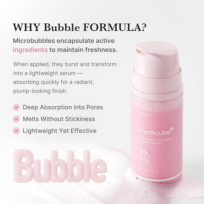 MEDICUBE PINK PDRN COLLAGEN BUBBLE SERUM 95 ML