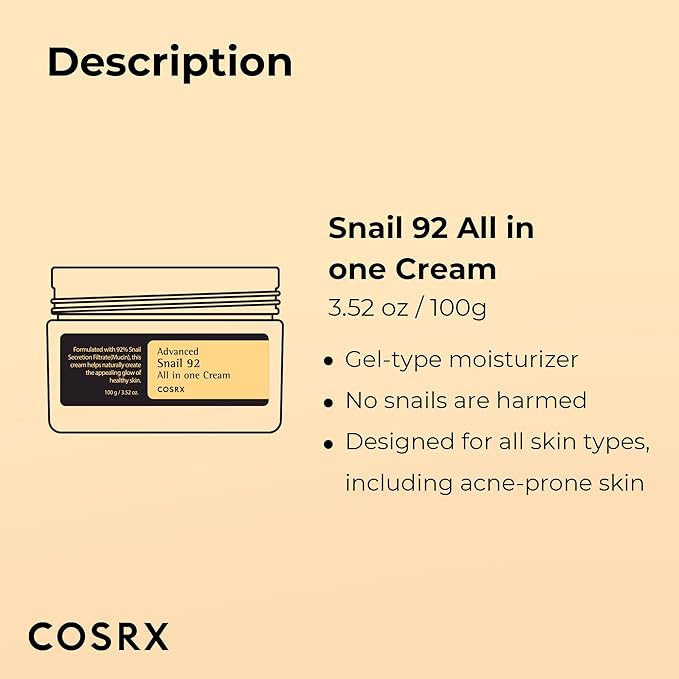 ADVANCED SNAIL 92 ALL IN ONE CREAM COSRX 100G