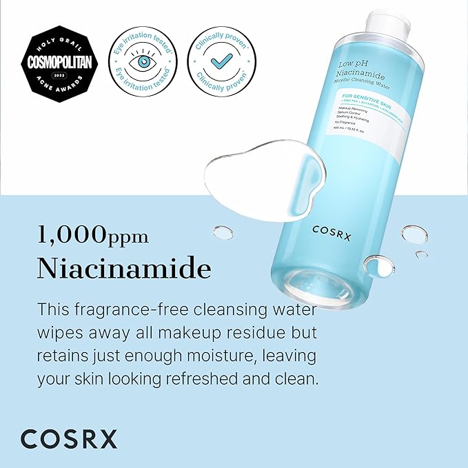 COSRX EAU NETTOYANTE MICELLAIRE NIACINAMIDE FAIBLE PH 400ML