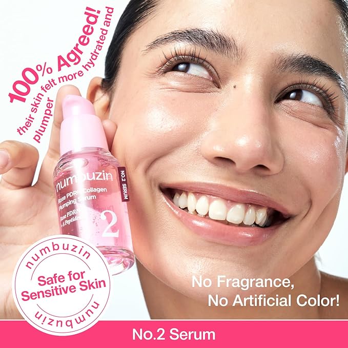 NUMBUZIN NO.2 ROSE PDRN COLLAGEN PLUMPING + 6 PEPTIDES SERUM 30M