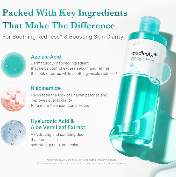 MEDICUBE AZELAIC ACID NIACINAMIDE CLEAR TONER 4% 250 ML