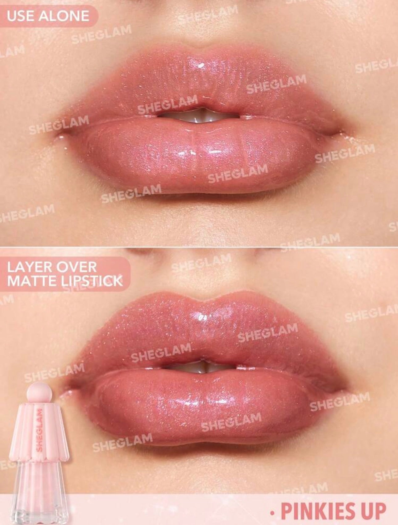 SHEGLAM HUILE HYDRATANTE POUR LES LEVRES JELLY WOW COULEUR PINKIES UP