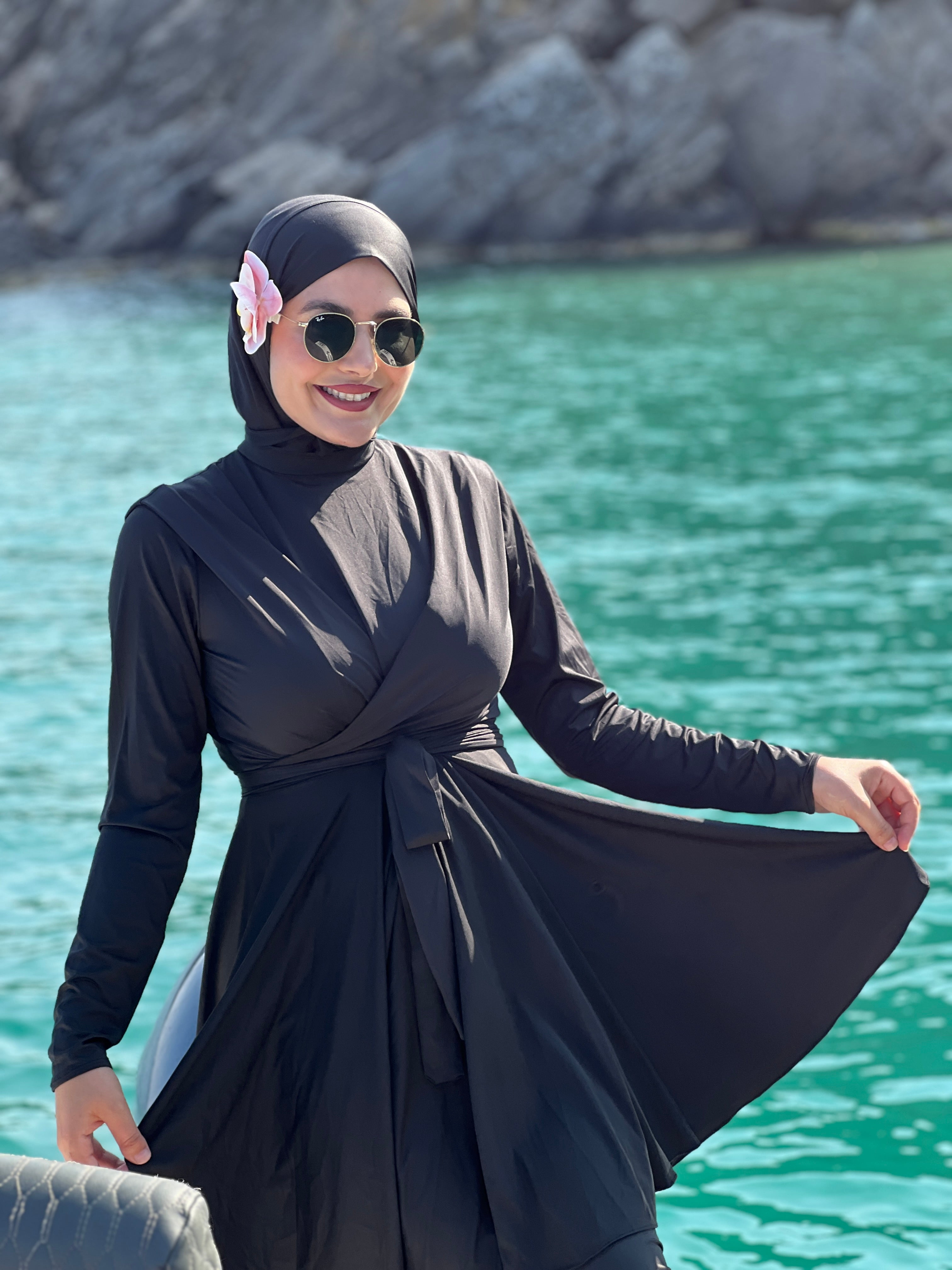 BURKINI STYLE ROBE CLOCHE COULEUR NOIR Taille 36/38