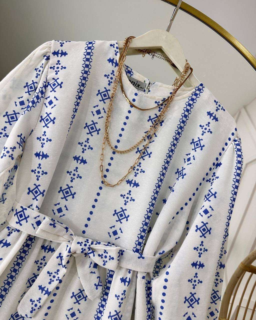 ROBE MOTIFS BERBERE DE COULEUR BLEU - Premium ROBE from DION - Just DA 4900! Shop now at DION
