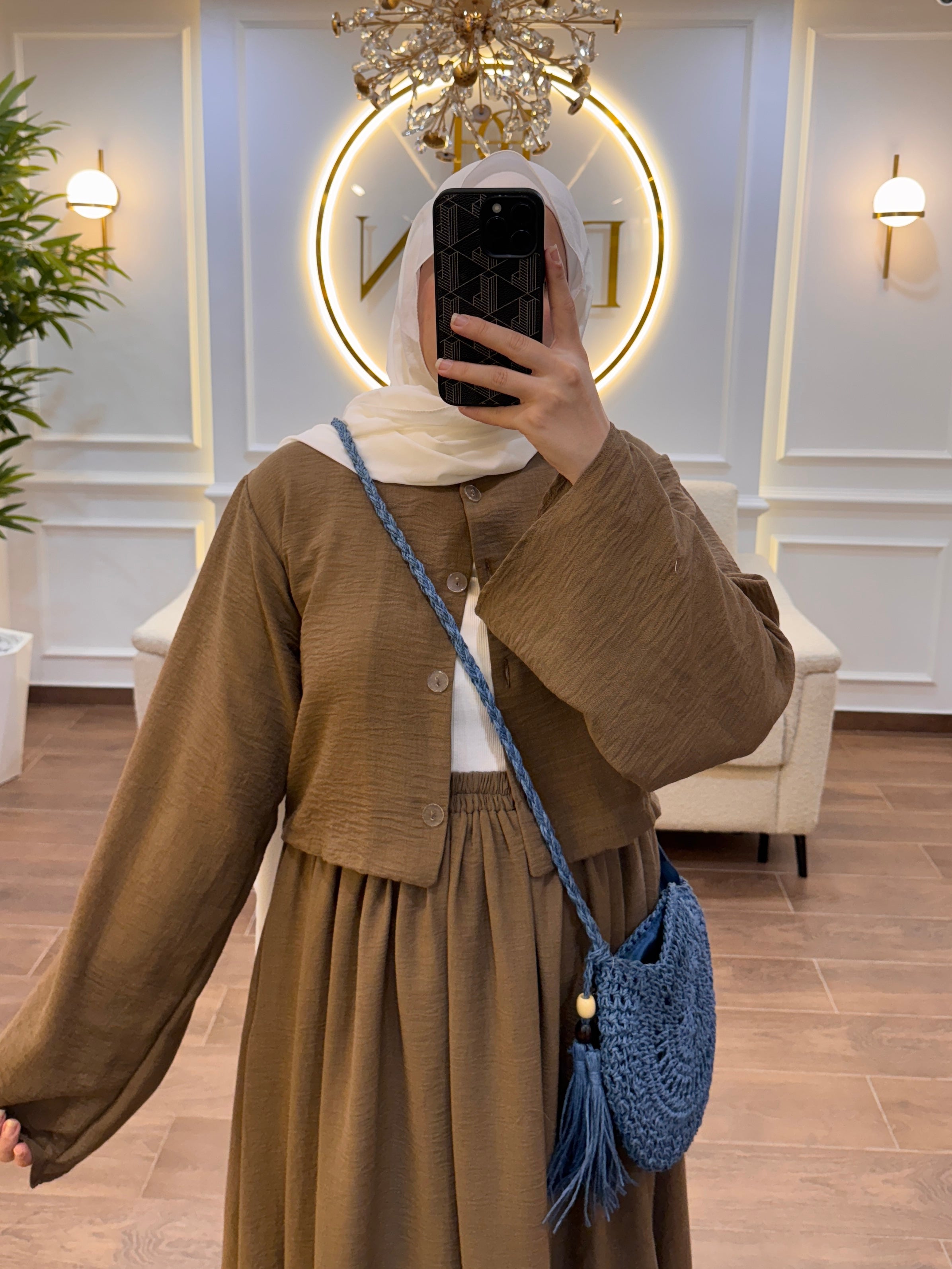 ENSEMBLE EN LIN TOKYO MARRON CHOCOLAT