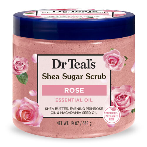 DR TEAL'S SHEA SUGAR SCRUB ROSE 538G