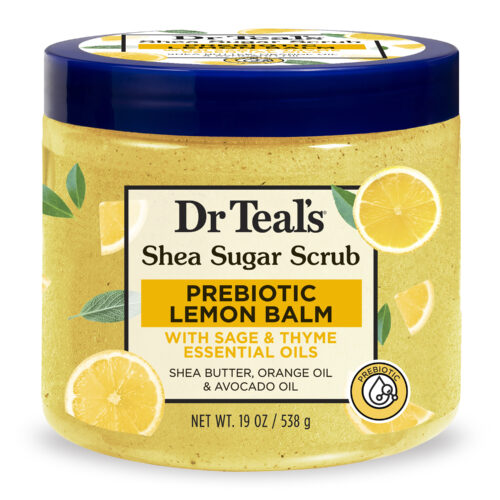 DR TEAL'S SHEA SUGAR SCRUB PREBIOTIC LEMON BALM 538G