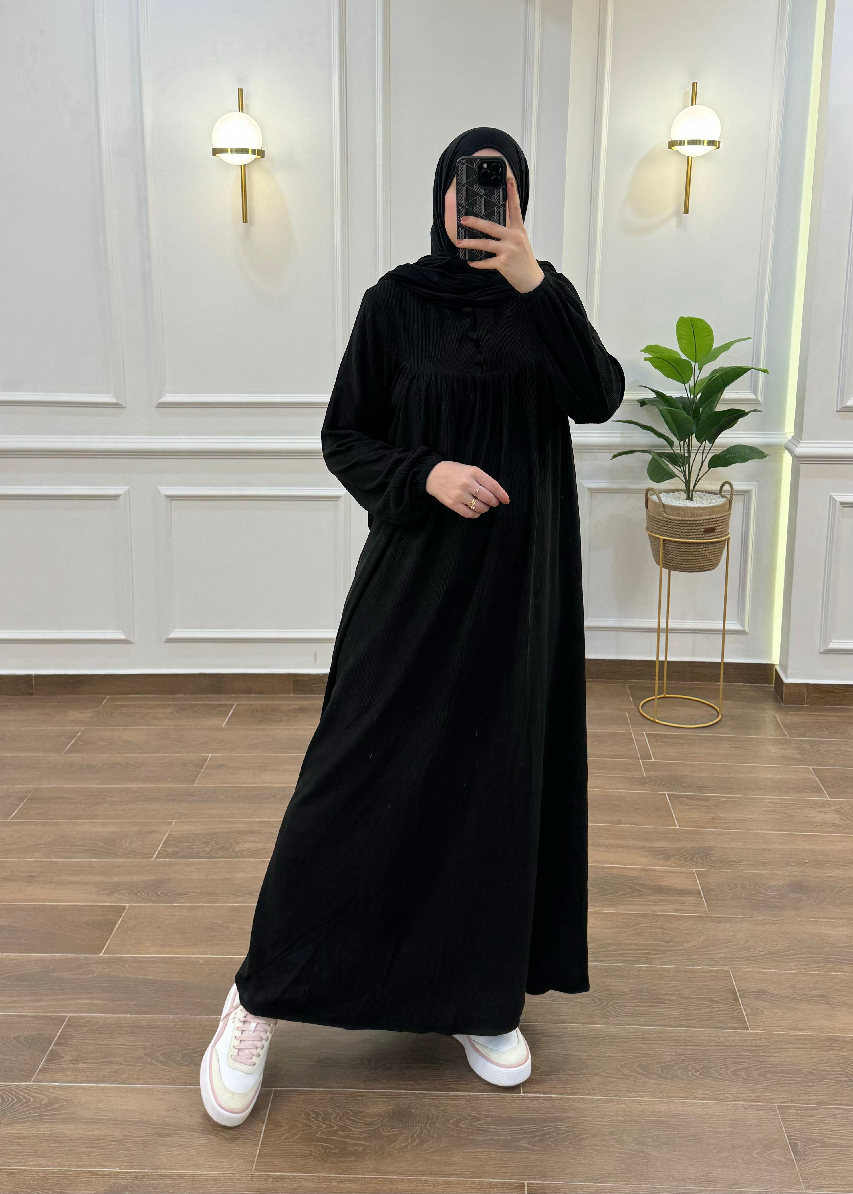 HIJAB HIVER SIMPLE COULEUR NOIR