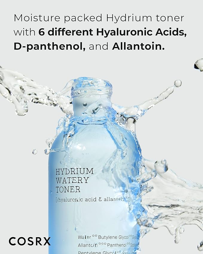 COSRX HYDRIUM WATERY TONER HYDRATANT À L’ACIDE HYALURONIQUE ET AU PANTHÉNOL 150ML