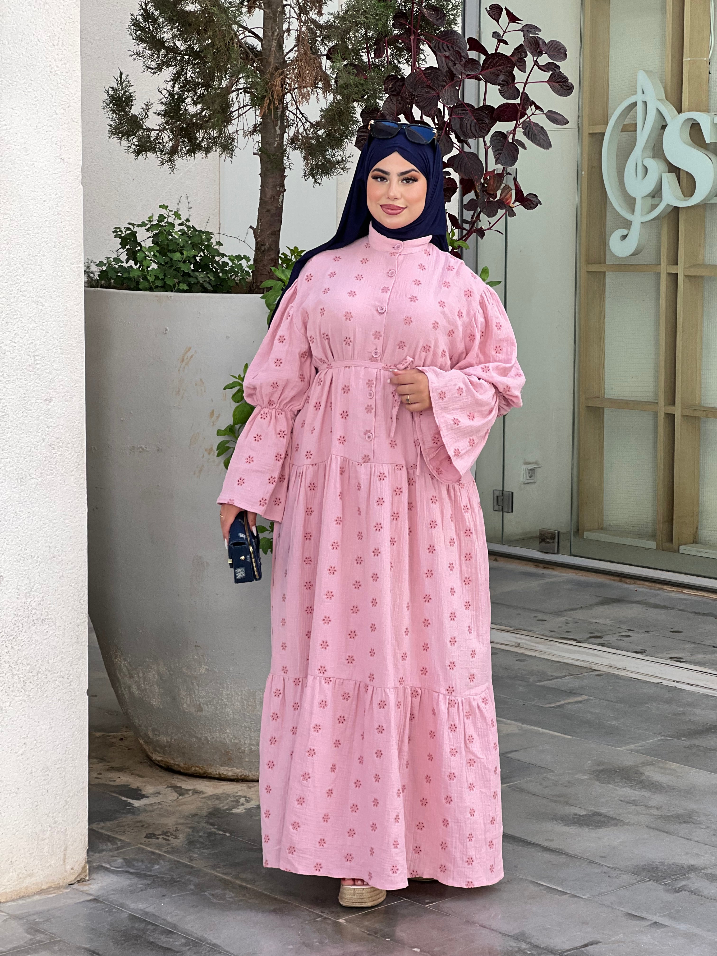 DRESS DION PREMIUM COLLECTION ( BRODERIE ANGLAISE AVEC DOUBLURE )