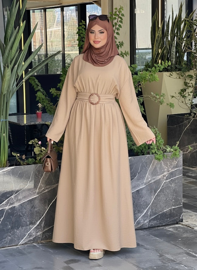 HIJAB EN LIN AVEC UNE BELLE CEINTURE