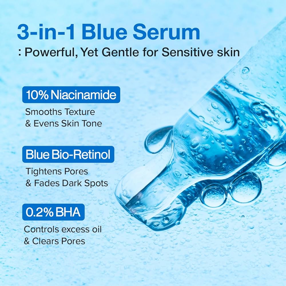 NUMBUZIN 3+ BLUE BIO RETINOL PORE REFINING SERUM + NIACINAMIDE 30 ML