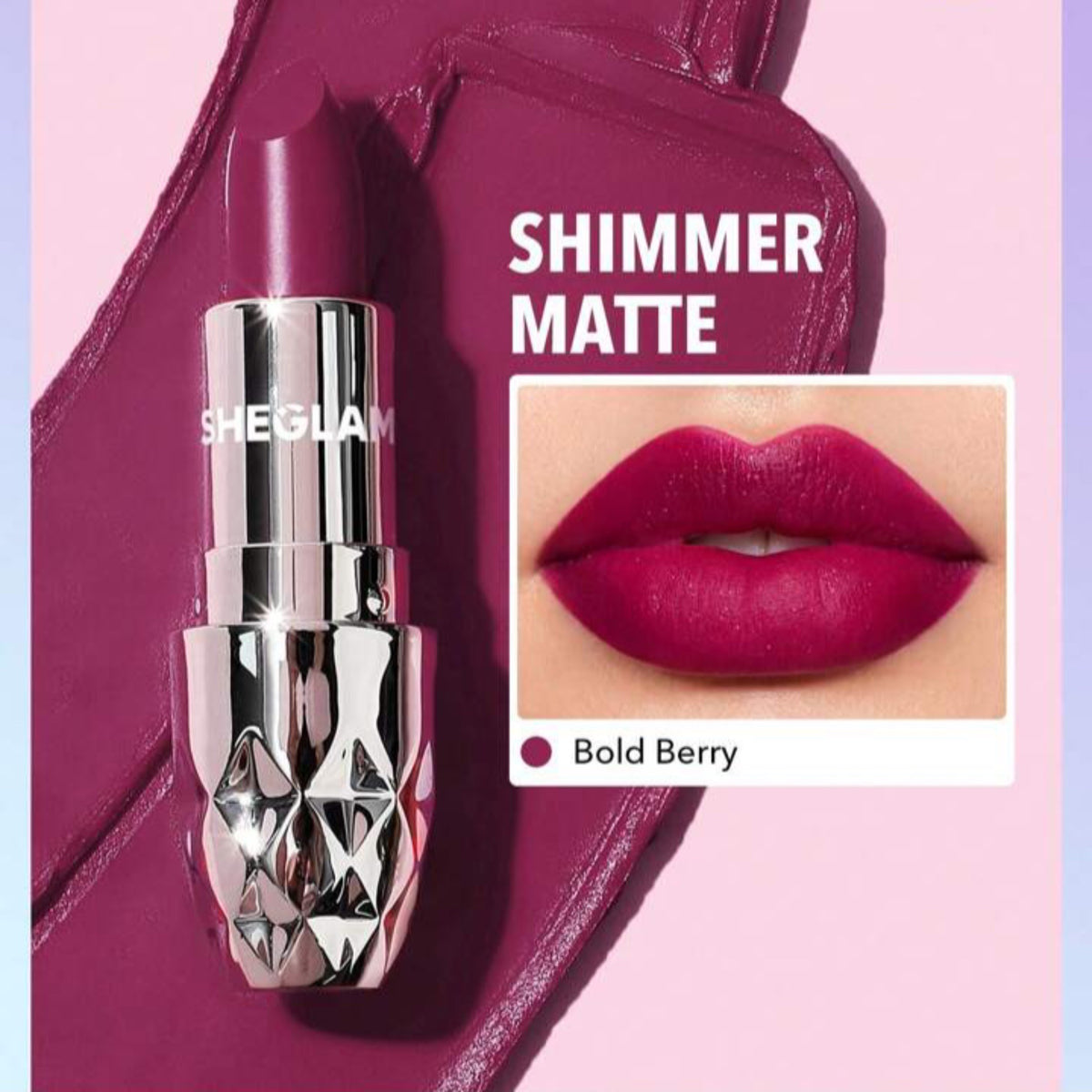 SHEGLAM ROUGE À LÈVRES STARLIGHT VELVET SHIMMER MATTE COULEUR BOLD BERRY